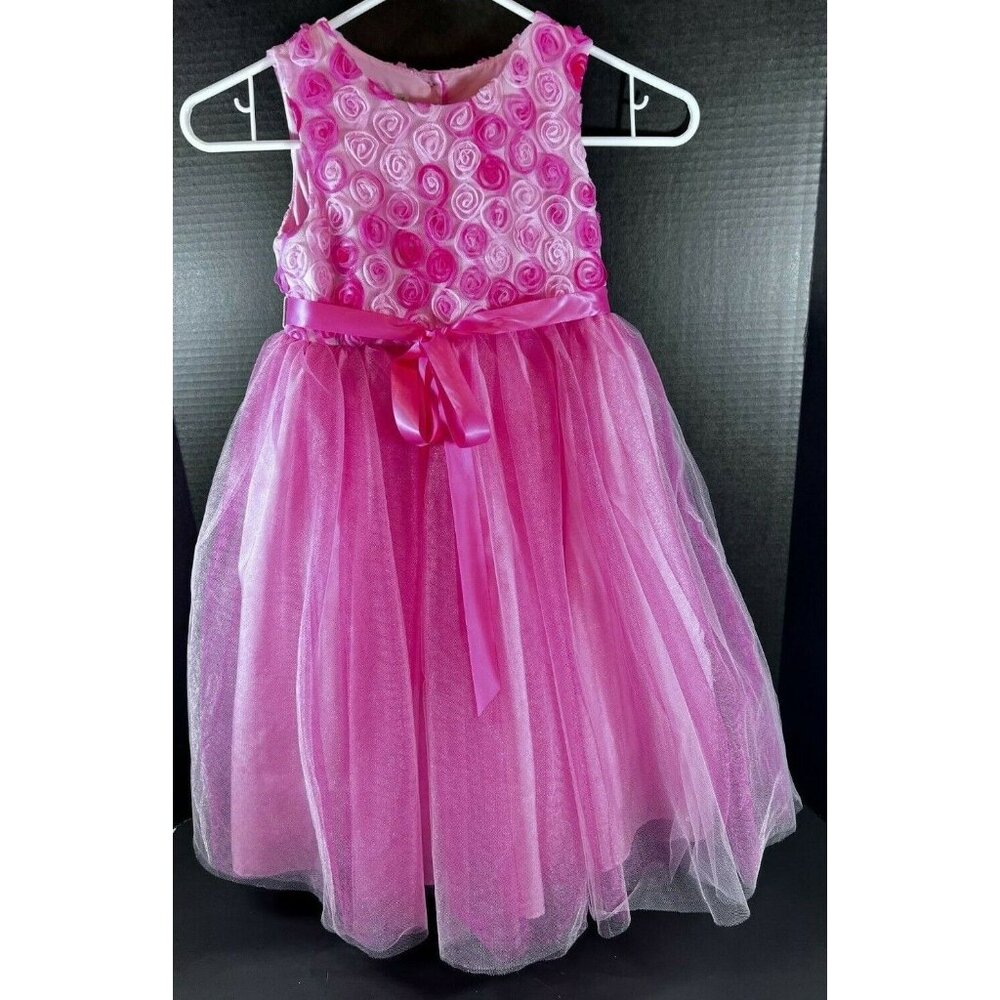 Marmalata Girls Dress Size 6 Flower Girl Easter Bright Pink EUC